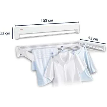 Leifheit Telefix 100 Wall Mounted Drying Rack for Clothes
