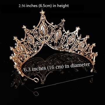 FASOTY Queen Crown Gold Tiaras and Crowns for Women Girls Crystal Princess Tiara Rhinestone Headband...