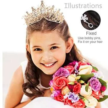FASOTY Queen Crown Gold Tiaras and Crowns for Women Girls Crystal Princess Tiara Rhinestone Headband for Wedding Bridal Birthday Party Prom Halloween Christmas Costume Cosplay