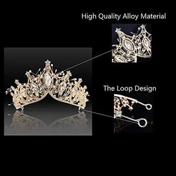 FASOTY Queen Crown Gold Tiaras and Crowns for Women Girls Crystal Princess Tiara Rhinestone Headband for Wedding Bridal Birthday Party Prom Halloween Christmas Costume Cosplay