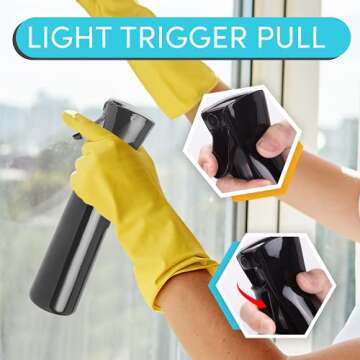 Hula Home Spray Bottle for Hair - 2pc (6.8oz/200ml) Mist Empty Ultra Fine Plastic Water Sprayer – For Hairstyling, Cleaning, Salons, Plants, Essential Oil Scents & More - Black