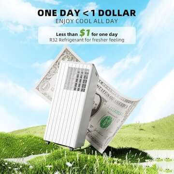 DENBIG 8,000 BTU Portable Air Conditioner, Portable AC Unit with Built-in Dehumidifier and Cooling Fan for Room up to 350 sq.ft., 24 Hour Timer & Remote Control & Window Mount Kit, White