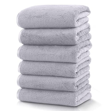 TENSTARS Silk Hemming Hand Towels for Bathroom - Quick Drying - Ultra Soft Microfiber Absorbent Towe...