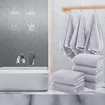 TENSTARS Soft Quick Drying Coral Velvet Towels Set of 6