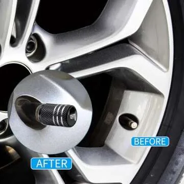 Premium Aluminum Tire Valve Stem Cap Cover Set