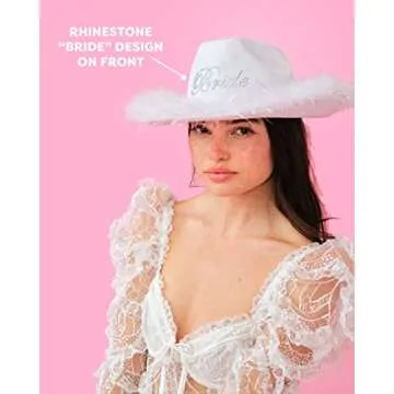 xo, Fetti Bride Cowgirl Hat with Veil for Bachelorette