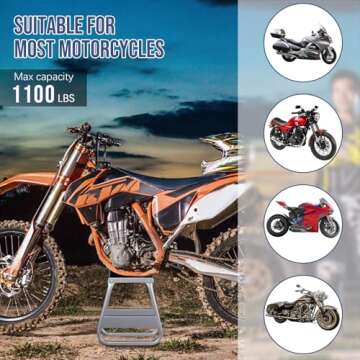 SUNROAD Universal Motorcycle Dirt Bike Stand 1100LBS Capacity Heavy Duty