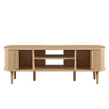 Modway Contour Mid-Century Modern 55" Media TV Stand in Oak, 15 x 54.5 x 18.5