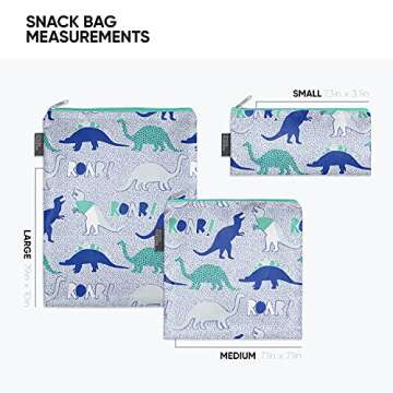 Simple Modern Reusable Snack Bags for Kids, Boys | Food Safe, BPA Free, Phthalate Free, Polyester Zi...