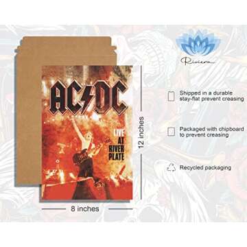 Riviera Vintage Rock Band Posters for Room Aesthetic, 70s, 80s, 90s, Retro Bedroom Decor Wall Art, Concert Poster Collage, Old Music Album Cover Prints, Nirvana Music Posters