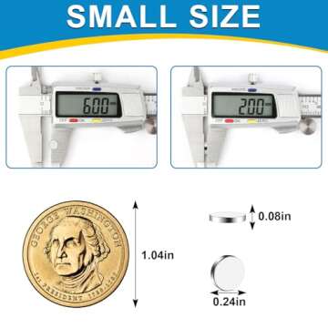 Small Magnets, 400 Pack Refrigerator Magnets 6x2mm Rare Earth Magnets Neodymium Magnets for Crafts, ...