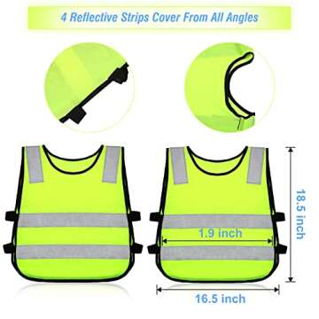 Flutesan Kids Reflective Vest 4 Pack Child Safety Visibility Vest Kids Safety Vest Construction Vest...
