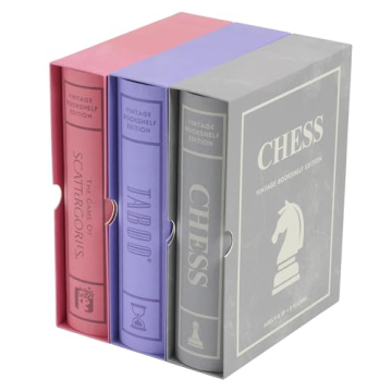 WS Game Company Chess, Scattergories, and Taboo Vintage Board Game Bookshelf Collection
