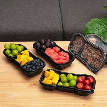 OTOR Meal Prep Containers 3 Compartments with Clear Airtight Lids Food Grade Deli Container take away Travel Containers Freezer Safe 16oz 25 Sets