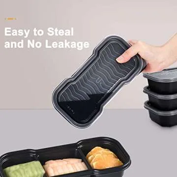 OTOR Meal Prep Containers 3 Compartments with Clear Airtight Lids Food Grade Deli Container take away Travel Containers Freezer Safe 16oz 25 Sets