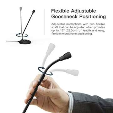 Computer Microphone,FIFINE Desktop Gooseneck Microphone,Mute Button with LED Indicator,USB Microphon...