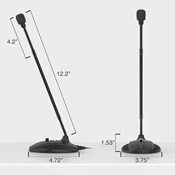 Computer Microphone,FIFINE Desktop Gooseneck Microphone,Mute Button with LED Indicator,USB Microphone for Windows/Mac.Ideal for Gaming Streaming YouTube Podcast.(K052)