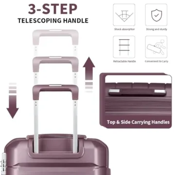 Somago Lightweight Hardside Luggage Set with Spinner Wheels