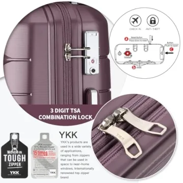 Somago Lightweight Hardside Luggage Set with Spinner Wheels