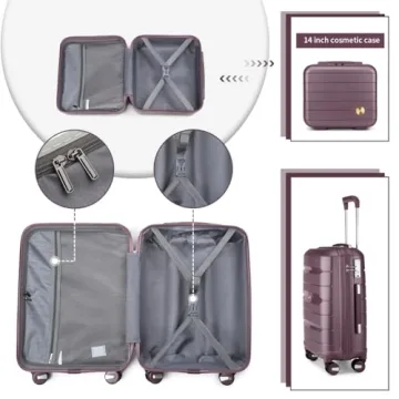 Somago Lightweight Hardside Luggage Set with Spinner Wheels