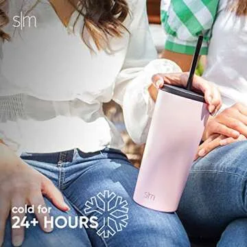 Insulated Tumbler with Lid and Straw | 20oz Stainless Steel