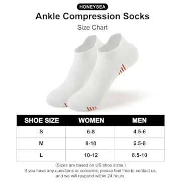 Honeysea Women's Compression Ankle Socks for Golf