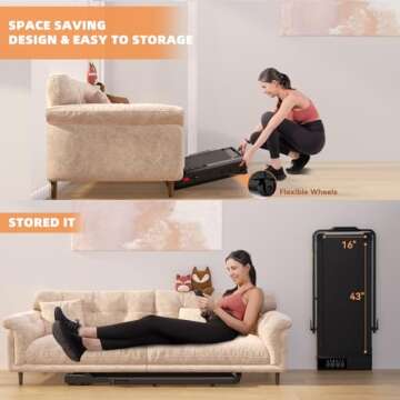 DeerRun Foldable Treadmill 300 lbs Capacity with Remote