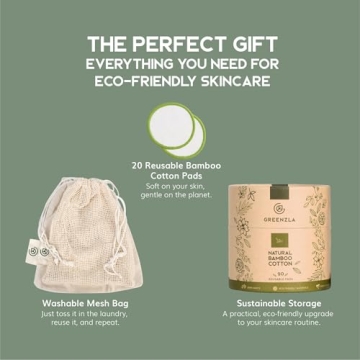 Greenzla Eco-Friendly Reusable Cotton Pads for All Skin Types