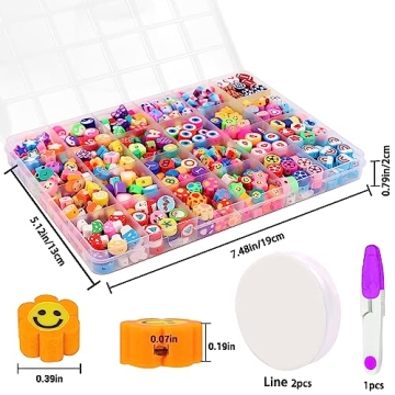 JOICEE 480PCS Cute Polymer Clay Beads Set for DIY Jewelry Making