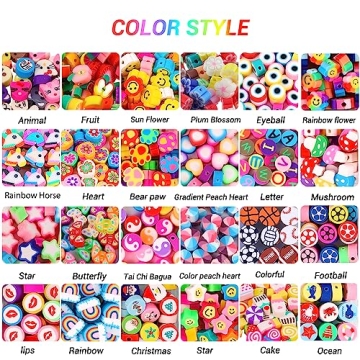 JOICEE 480PCS Cute Polymer Clay Beads Set for DIY Jewelry Making