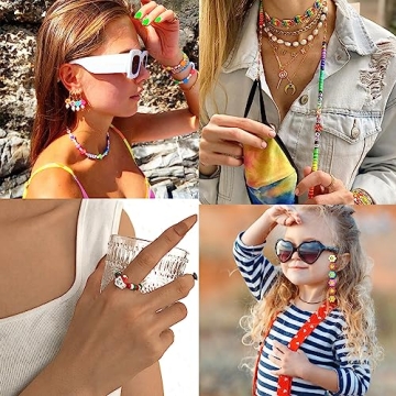 JOICEE 480PCS Cute Polymer Clay Beads Set for DIY Jewelry Making