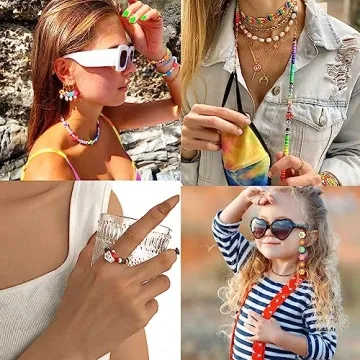 JOICEE 480PCS Cute Polymer Clay Beads Set for DIY Jewelry Making