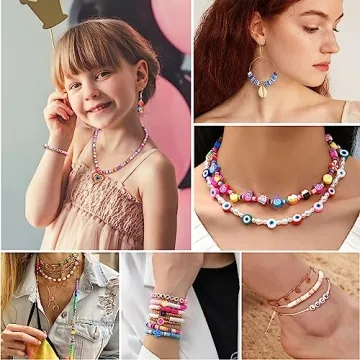 JOICEE 480PCS Cute Polymer Clay Beads Set for DIY Jewelry Making