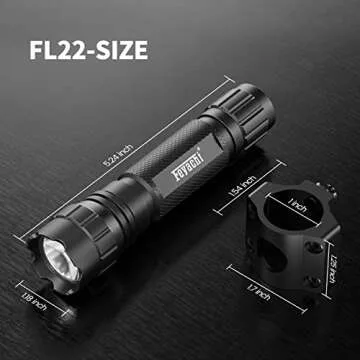 Feyachi FL22-MB Tactical Flashlight 1200 Lumen LED Weapon Light with Low Profile M Lock Flashlight Mount, Pressure Switch