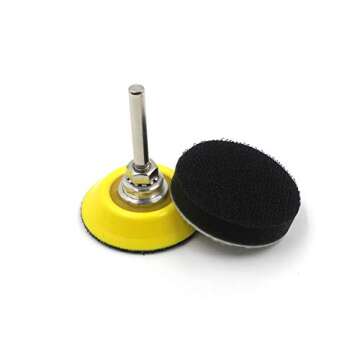 WALANG 2 Inch (50mm) Hook and Loop Sanding Pad for Sanding Discs with 1/4 Inches Shank Drill Attachment and Soft Foam Layer Buffering Pad, 5 Pack