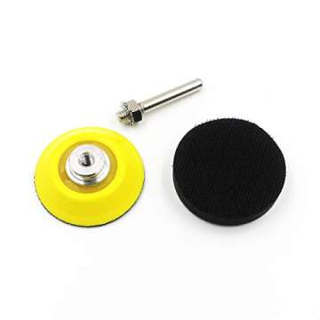 WALANG 2 Inch (50mm) Hook and Loop Sanding Pad for Sanding Discs with 1/4 Inches Shank Drill Attachment and Soft Foam Layer Buffering Pad, 5 Pack