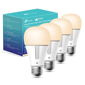 Kasa Smart Light Bulbs - Dimmable LED A19, WiFi Control, 800 Lumens, Pack of 4