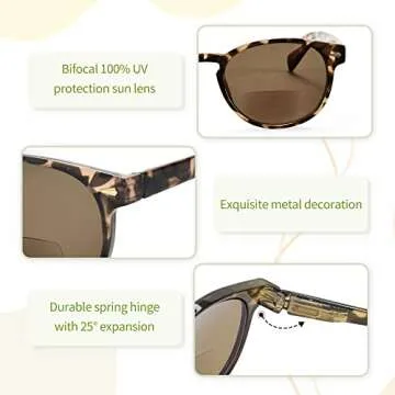 Madison Avenue Bifocal Sunglasses for Reading and UV Protection