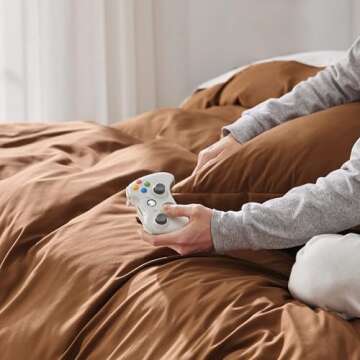 Bedsure Duvet Cover King Size - Soft Double Brushed Bedding Set for Kids & Adults, Zipper Closure, 3 Pieces, Includes 1 Duvet Cover (104"x90") & 2 Pillow Shams, NO Comforter, Brown