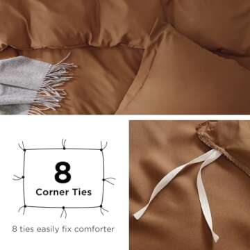 Bedsure Duvet Cover King Size - Soft Double Brushed Bedding Set for Kids & Adults, Zipper Closure, 3 Pieces, Includes 1 Duvet Cover (104"x90") & 2 Pillow Shams, NO Comforter, Brown