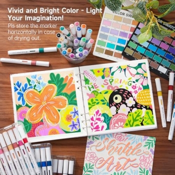 Shuttle Art Acrylic Paint Markers Set 36 Colors Brush Tip