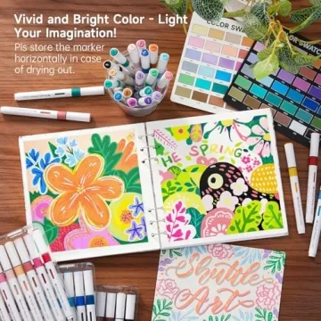 Shuttle Art Acrylic Paint Markers Set 36 Colors Brush Tip