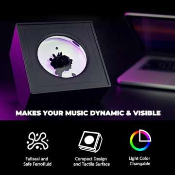 Venominbox Ferrofluid Music Visualizer, Dancing Sound Sensitive，Ferrofluid Speaker Music Mate, Dec...