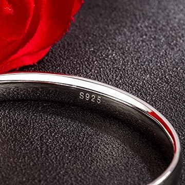 Dankadi 925 Sterling Silver Minimalist Bangle for All Styles