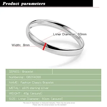 Dankadi 925 Sterling Silver Minimalist Bangle for All Styles