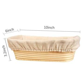 Banneton Bread Proofing Basket, Banneton Basket Set, WERTIOO 10 Inch Sourdough Proofing Basket Oval ...