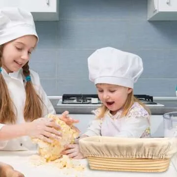 Banneton Bread Proofing Basket, Banneton Basket Set, WERTIOO 10 Inch Sourdough Proofing Basket Oval Proofing Bowls Handmade Rattan Baskets with Bread Lame and Liners, Sourdough Bread Baking Supplies