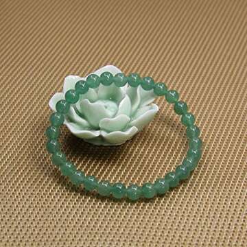 Natural Green Aventurine Gemstone 6mm Round Beads Stretch Bracelet 7" Unisex