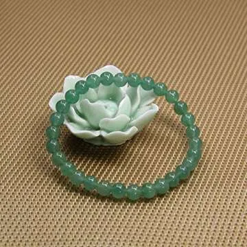 Natural Green Aventurine Gemstone 6mm Round Beads Stretch Bracelet 7" Unisex