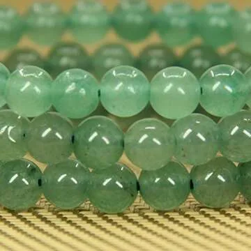 Natural Green Aventurine Gemstone 6mm Round Beads Stretch Bracelet 7" Unisex